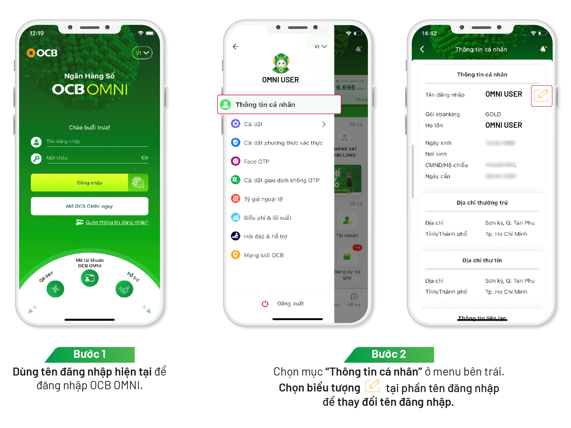 thay đổi tên đăng nhập ocb omni